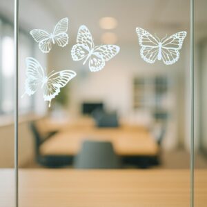 Decorative Self-Adhesive Butterflies, Decorative Wall Stickers, Elegant Wall Decoration (Silver) – Bild 7