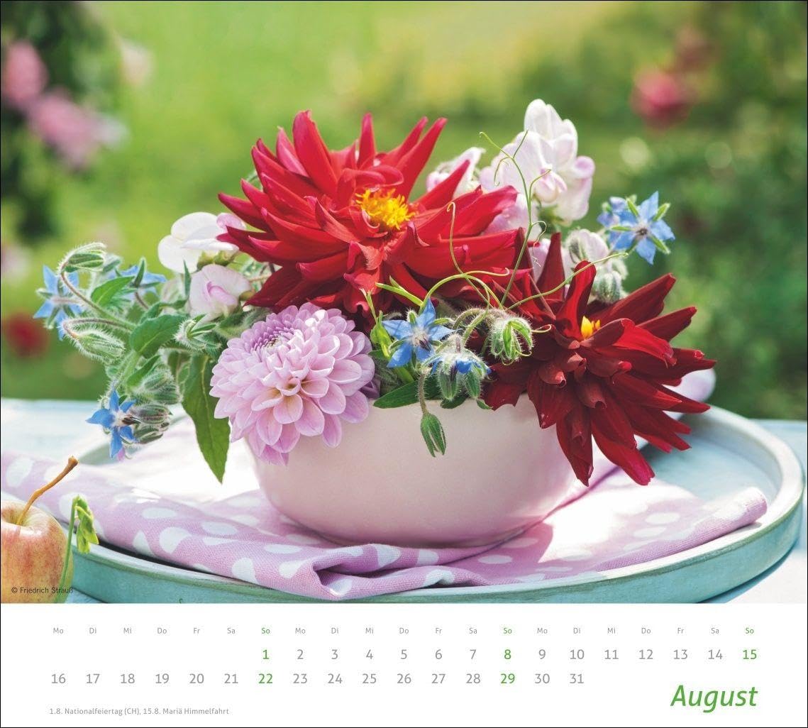 times&more Blumen Bildkalender 2027: Posterkalender mit 12 Fotos wunderschöner Blumensträuße. Dekorativer Wand-Kalender mit Blumenfotos. 30 x 27 cm. – Bild 9