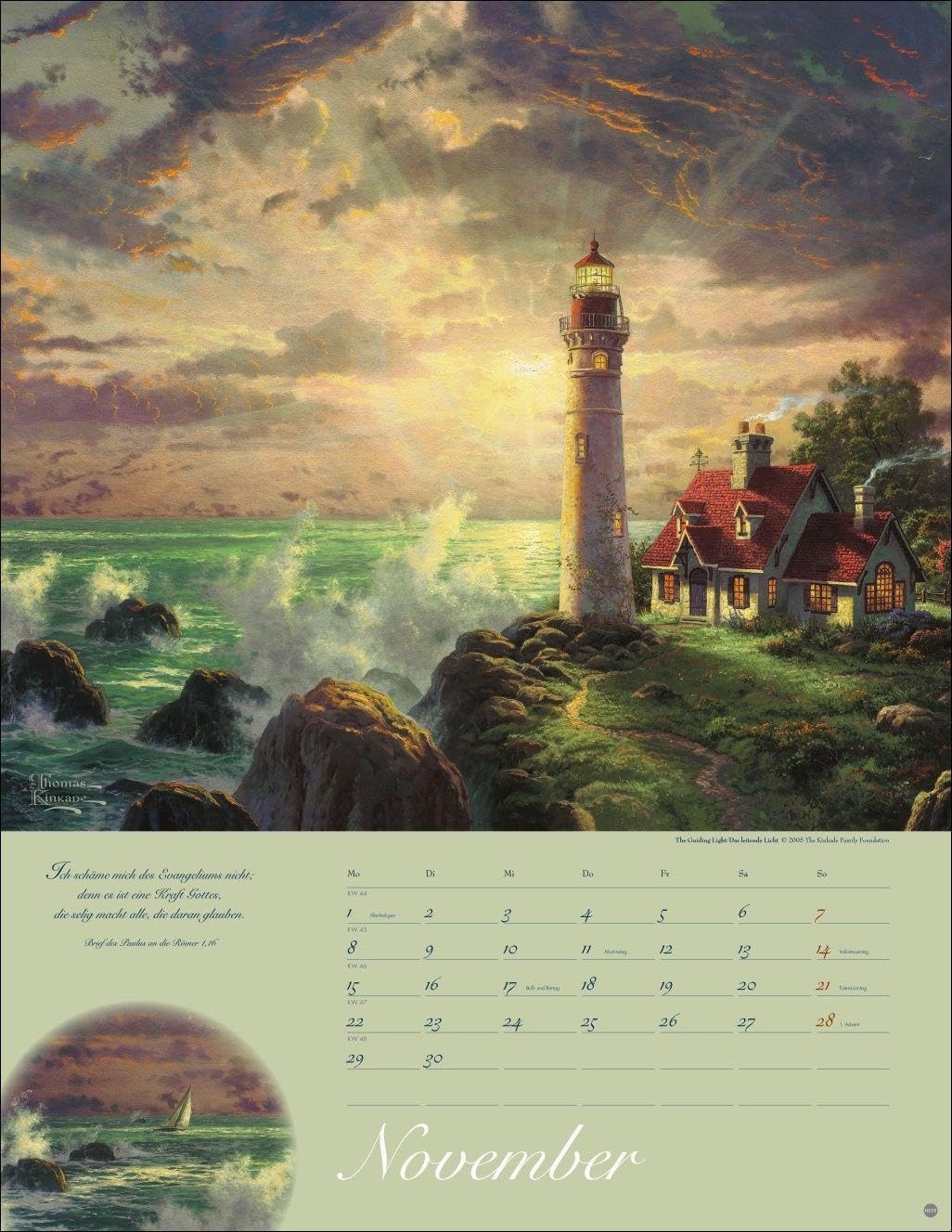 Thomas Kinkade: Land im Licht Kalender 2027: Kunstvoller Wandkalender mit idyllischen Gemälden und Bibelzitaten. Einzigartiger Kunst-Kalender. 34 x 44 cm. Hochformat. – Bild 12