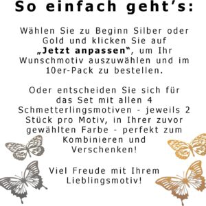 Decorative Self-Adhesive Butterflies, Decorative Wall Stickers, Elegant Wall Decoration (Silver) – Bild 8