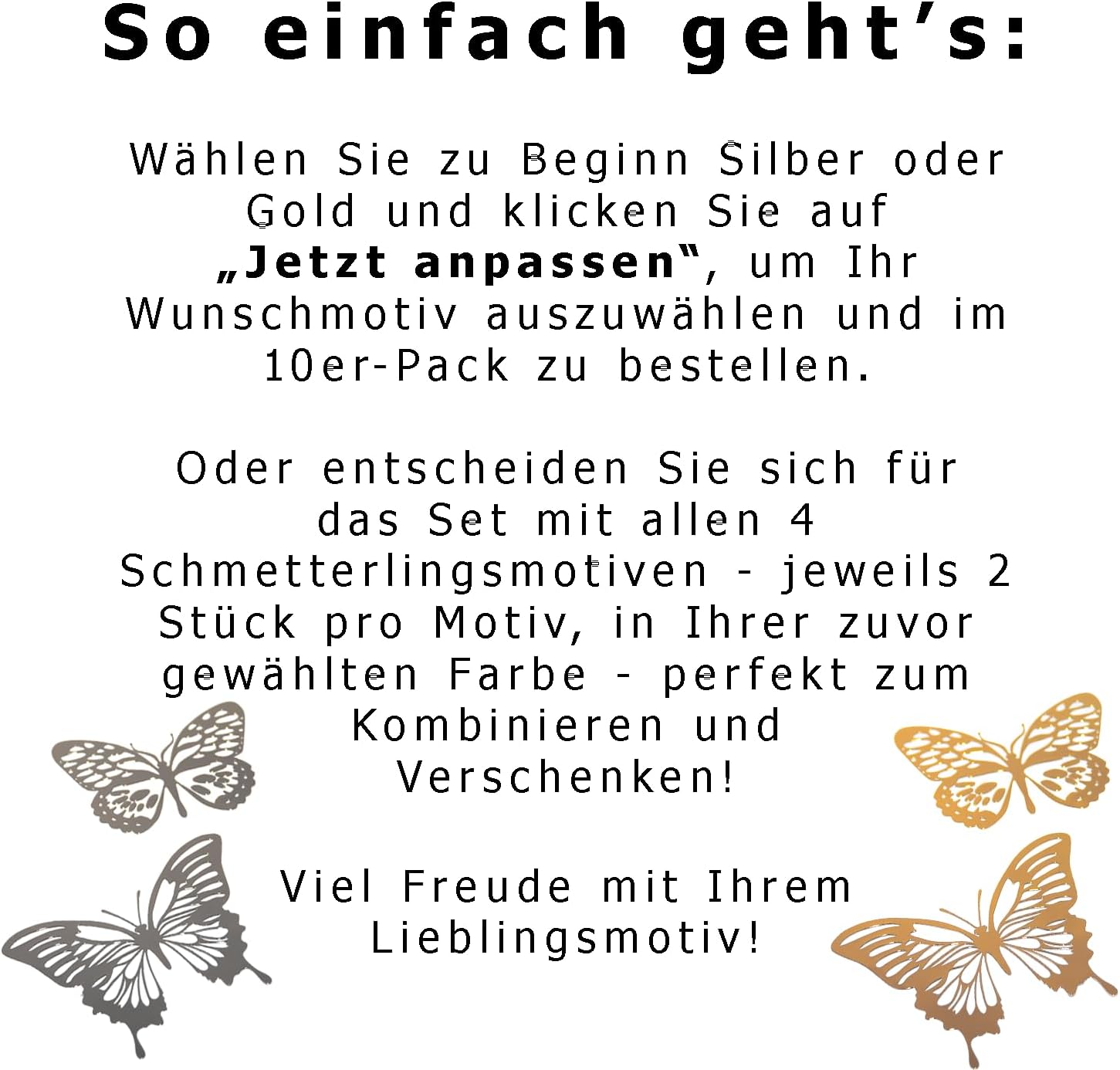 Decorative Self-Adhesive Butterflies, Decorative Wall Stickers, Elegant Wall Decoration (Silver) – Bild 8