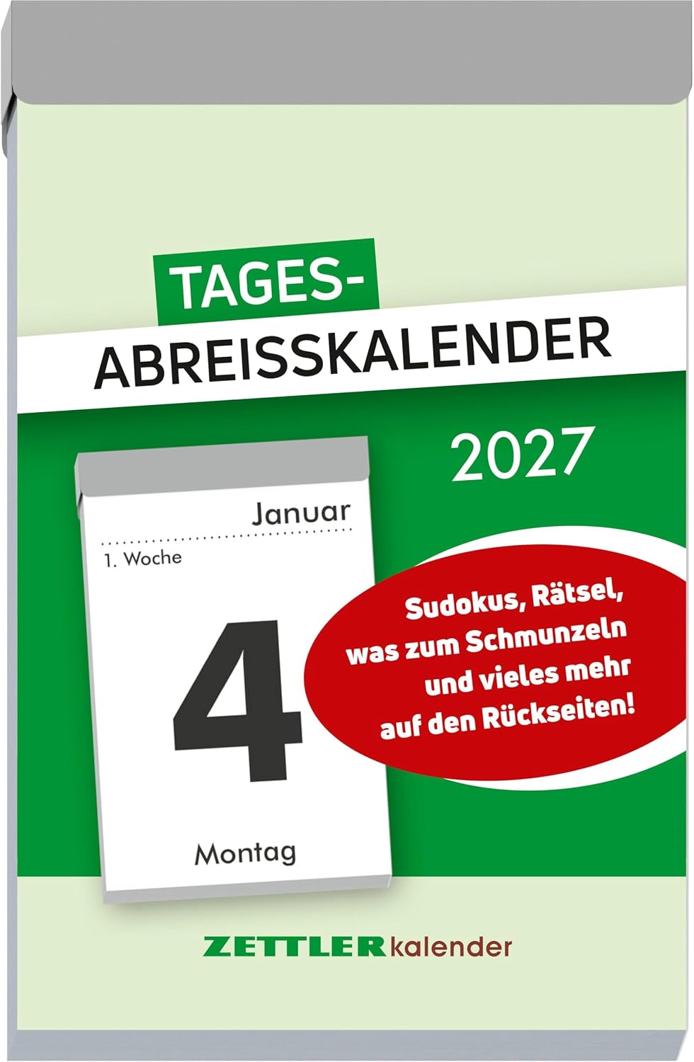 Daily Tear-off Calendar L 2027: Tear-off Calendar 7 x 10 cm, 1 Day per Page with Sudoku, Recipes, Puzzles & Tips on the Back Pages