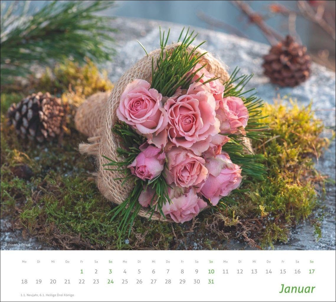 times&more Blumen Bildkalender 2027: Posterkalender mit 12 Fotos wunderschöner Blumensträuße. Dekorativer Wand-Kalender mit Blumenfotos. 30 x 27 cm. – Bild 2