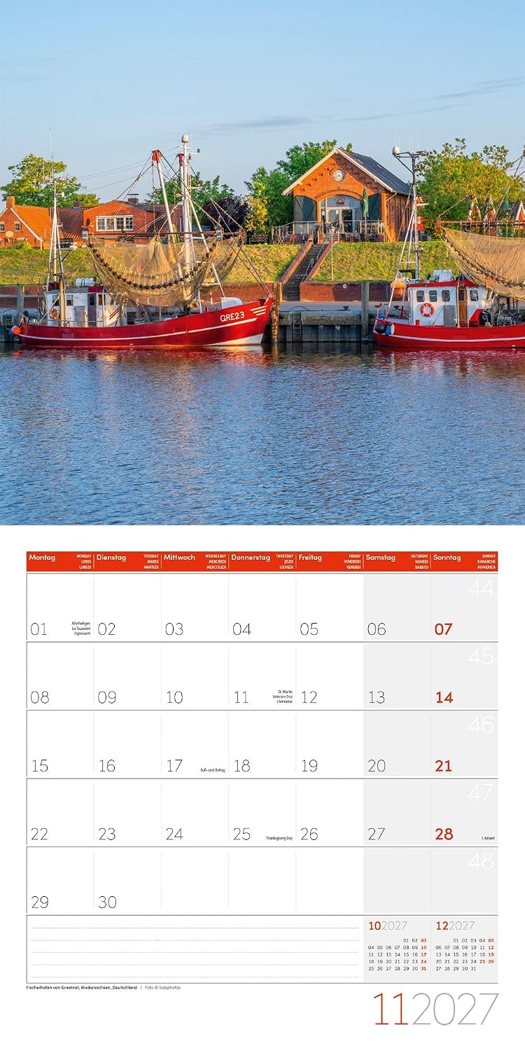 Am Meer Broschürenkalender 2027 - 30x30 - Art12 | Geschmackvoller Küsten-Kalender im schlanken Hochformat (aufgeklappt 30x60 cm) | zum Eintragen – Bild 12