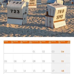 Am Meer Broschürenkalender 2027 - 30x30 - Art12 | Geschmackvoller Küsten-Kalender im schlanken Hochformat (aufgeklappt 30x60 cm) | zum Eintragen – Bild 5