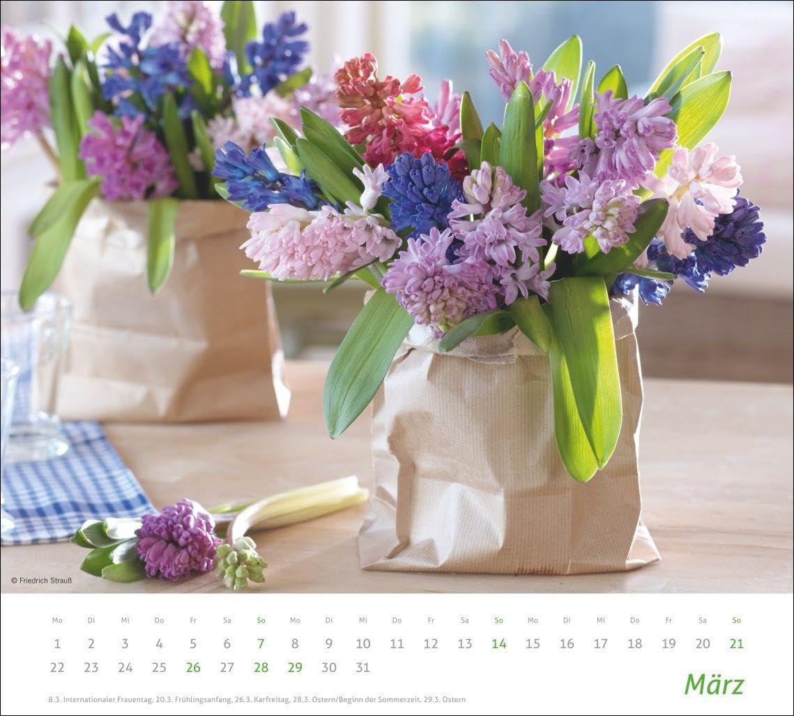 times&more Blumen Bildkalender 2027: Posterkalender mit 12 Fotos wunderschöner Blumensträuße. Dekorativer Wand-Kalender mit Blumenfotos. 30 x 27 cm. – Bild 4