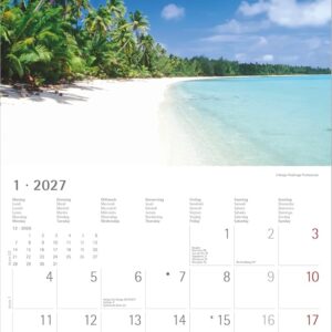 Alternative view of Summer Dreams 2027: Wandkalender 30x30 cm (30x60 cm geöffnet) mit Notizkalendarium, 12 Strand- und Meeresmotiven und Bucket-List