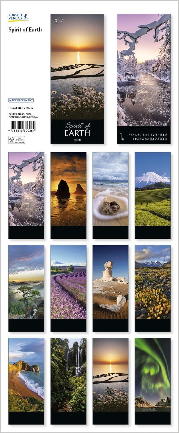 Spirit of Earth 2027: Schmaler Wandkalender. Foto-Kunstkalender über unsere atemberaubende Natur. PhotoArt Vertikal. 28,5 x 69 cm. – Bild 14