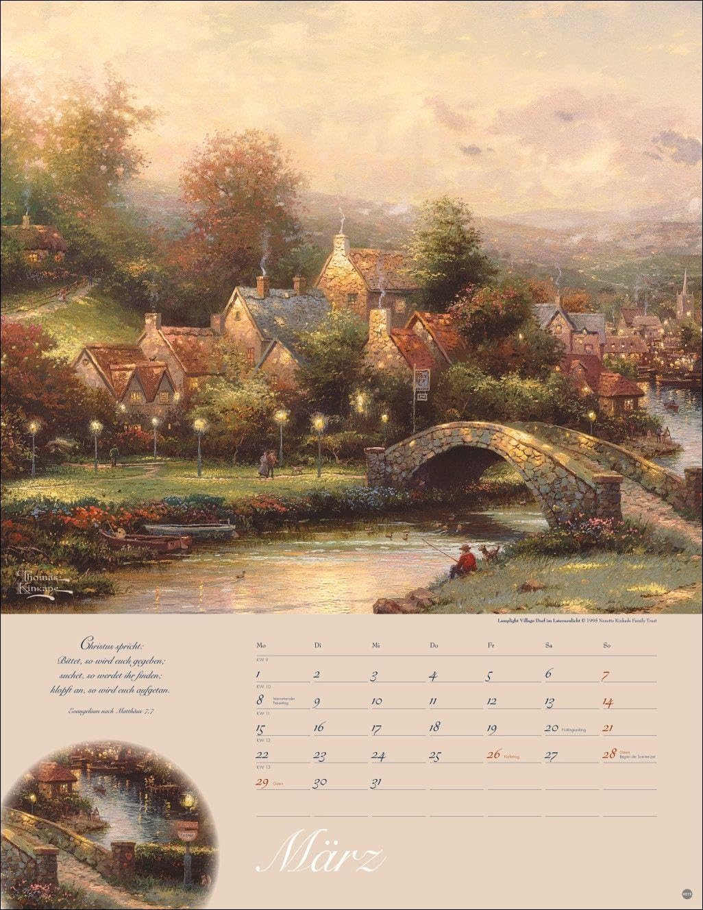 Thomas Kinkade: Land im Licht Kalender 2027: Kunstvoller Wandkalender mit idyllischen Gemälden und Bibelzitaten. Einzigartiger Kunst-Kalender. 34 x 44 cm. Hochformat. – Bild 4