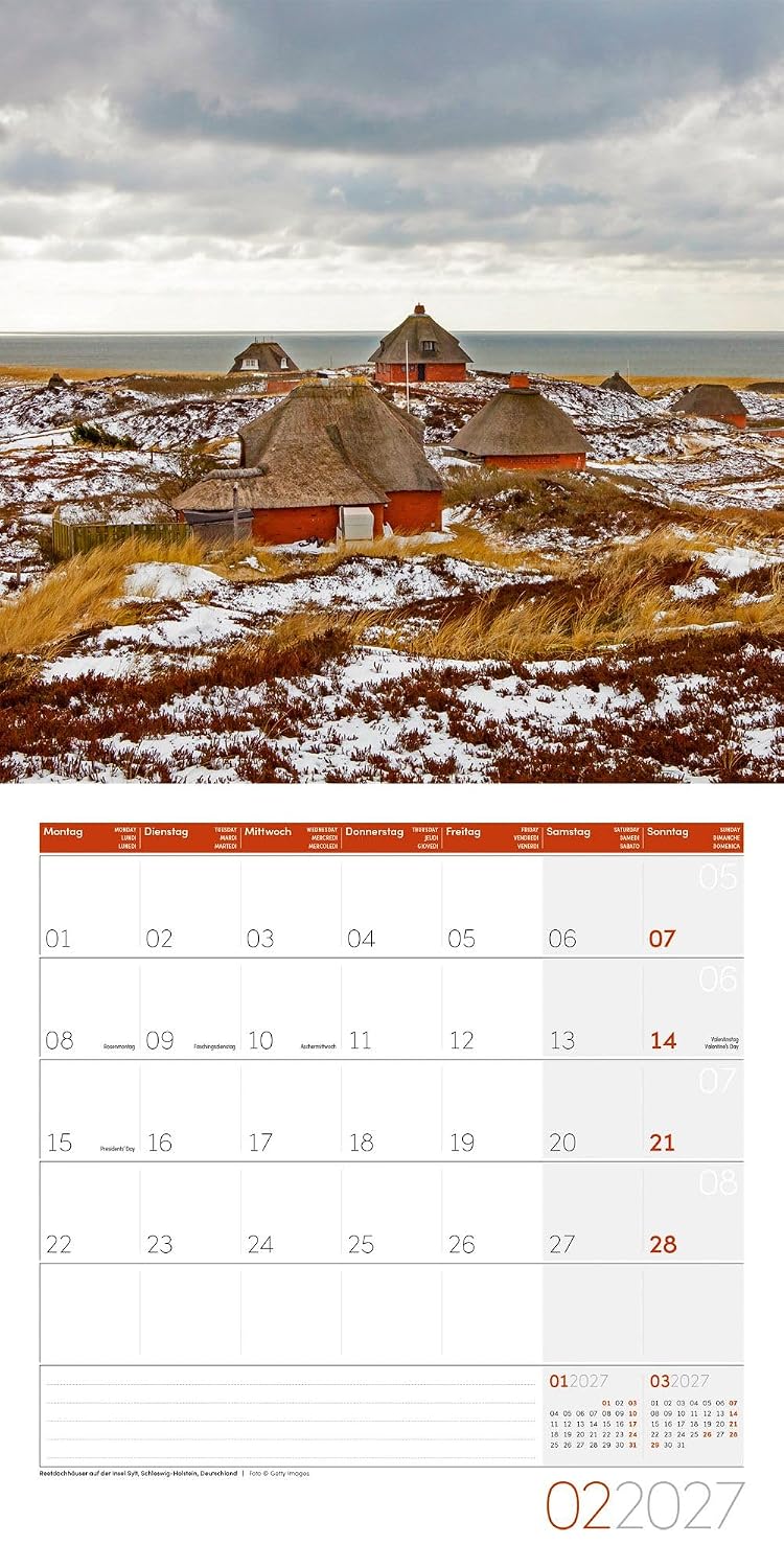 Am Meer Broschürenkalender 2027 - 30x30 - Art12 | Geschmackvoller Küsten-Kalender im schlanken Hochformat (aufgeklappt 30x60 cm) | zum Eintragen – Bild 3
