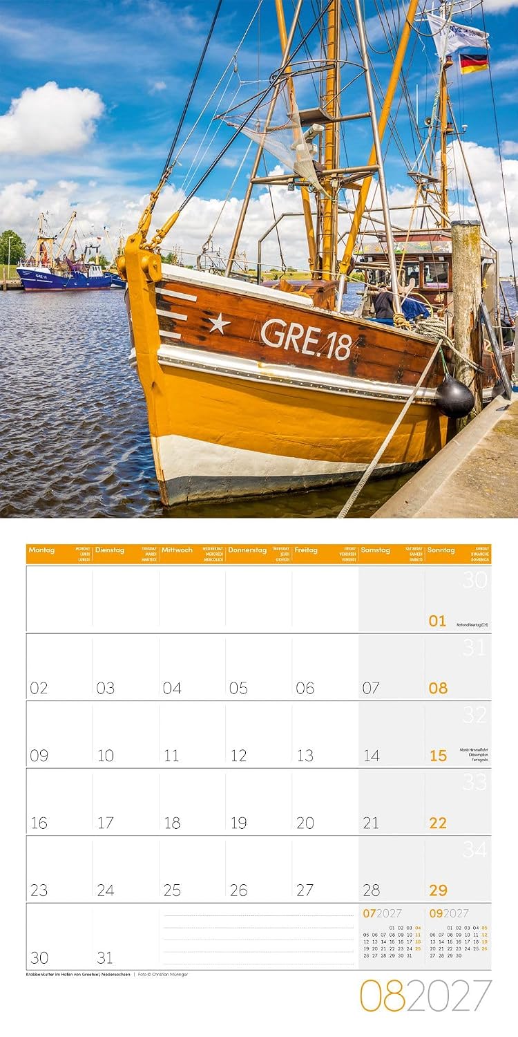 Deutschland Broschürenkalender 2027 - 30x30 - Art12 | Stilsicherer Landschaftskalender im schlanken Hochformat (aufgeklappt 30x60 cm) | zum Eintragen – Bild 9
