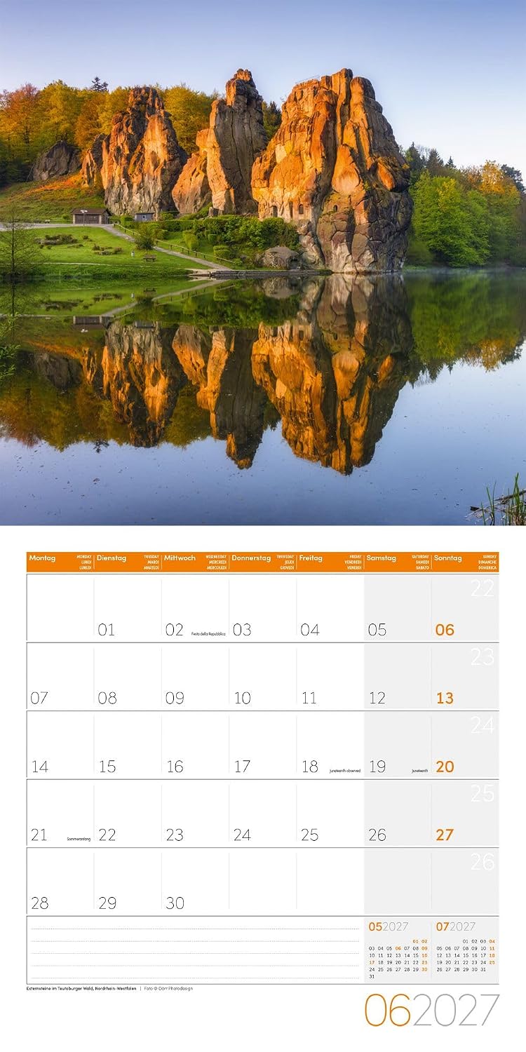 Deutschland Broschürenkalender 2027 - 30x30 - Art12 | Stilsicherer Landschaftskalender im schlanken Hochformat (aufgeklappt 30x60 cm) | zum Eintragen – Bild 7