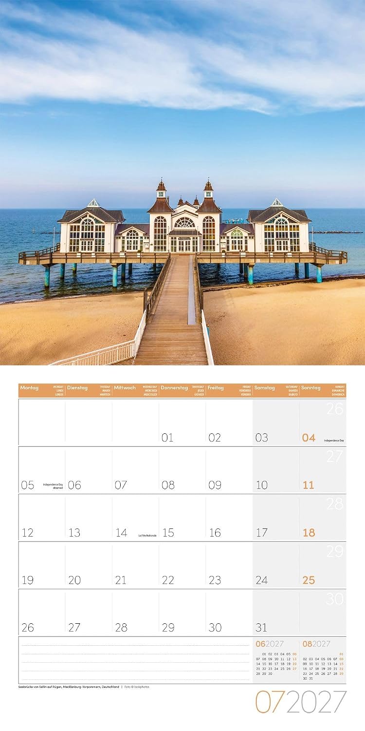 Am Meer Broschürenkalender 2027 - 30x30 - Art12 | Geschmackvoller Küsten-Kalender im schlanken Hochformat (aufgeklappt 30x60 cm) | zum Eintragen – Bild 8