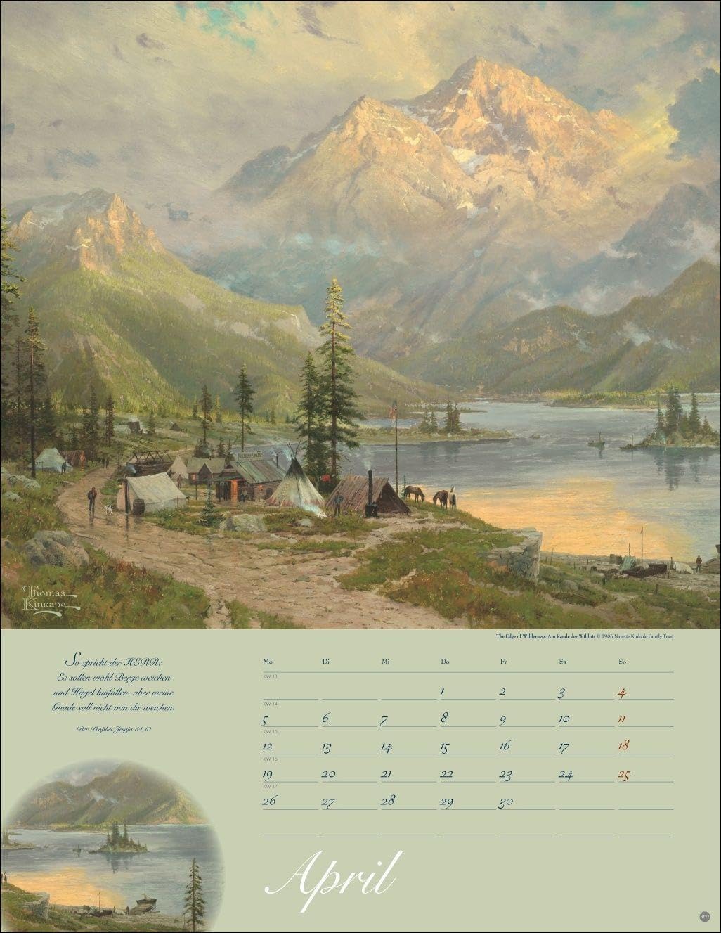Thomas Kinkade: Land im Licht Kalender 2027: Kunstvoller Wandkalender mit idyllischen Gemälden und Bibelzitaten. Einzigartiger Kunst-Kalender. 34 x 44 cm. Hochformat. – Bild 5