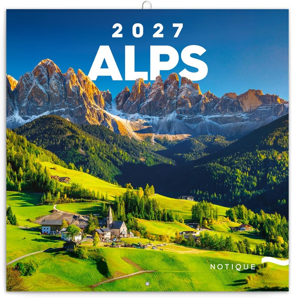 NOTIQUE Wall Calendar 2027 30 x 30 cm Natural Calendar - Alps