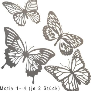 Decorative Self-Adhesive Butterflies, Decorative Wall Stickers, Elegant Wall Decoration (Silver) – Bild 6