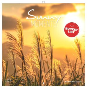 Sunny Moments 2027: Wandkalender 30x30 cm (30x60 cm geöffnet) mit Notizkalendarium, 12 Sonnenauf- und Sonnenuntergängen und Bucket-List
