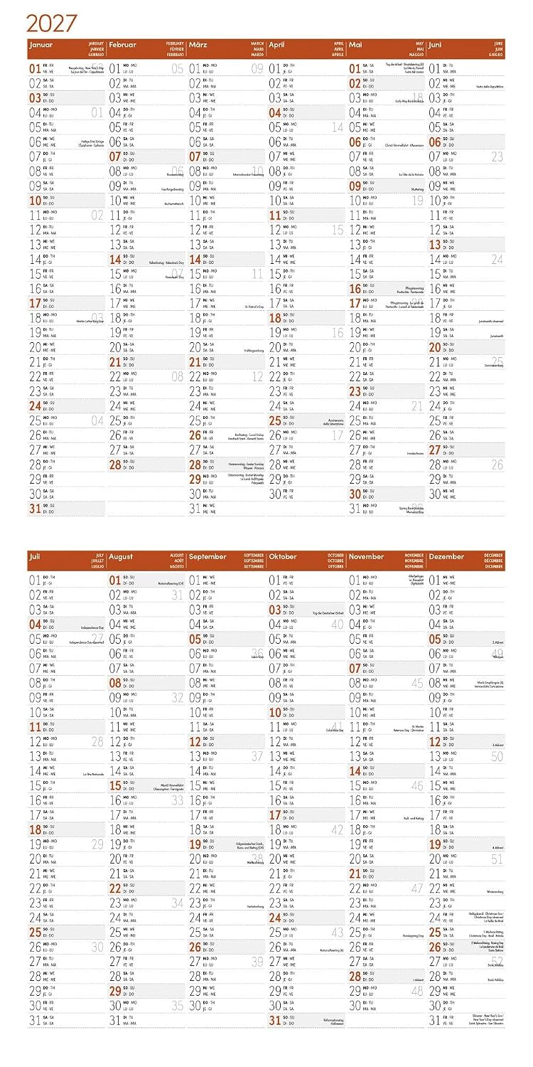 Deutschland Broschürenkalender 2027 - 30x30 - Art12 | Stilsicherer Landschaftskalender im schlanken Hochformat (aufgeklappt 30x60 cm) | zum Eintragen – Bild 14