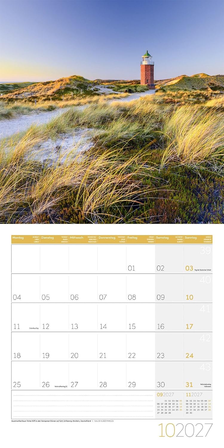 Am Meer Broschürenkalender 2027 - 30x30 - Art12 | Geschmackvoller Küsten-Kalender im schlanken Hochformat (aufgeklappt 30x60 cm) | zum Eintragen – Bild 11