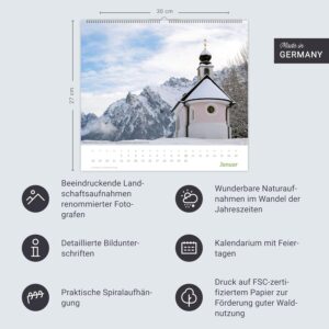 times&more Alpen Bildkalender 2027: Wandkalender mit beeindruckenden Fotos schroffer Gipfel und luftiger Höhen. Dekorativer Poster-Kalender für Bergfreunde. – Bild 14