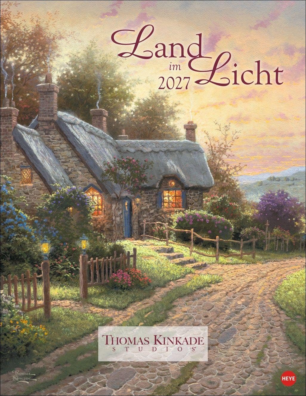 Thomas Kinkade: Land im Licht Kalender 2027: Kunstvoller Wandkalender mit idyllischen Gemälden und Bibelzitaten. Einzigartiger Kunst-Kalender. 34 x 44 cm. Hochformat.