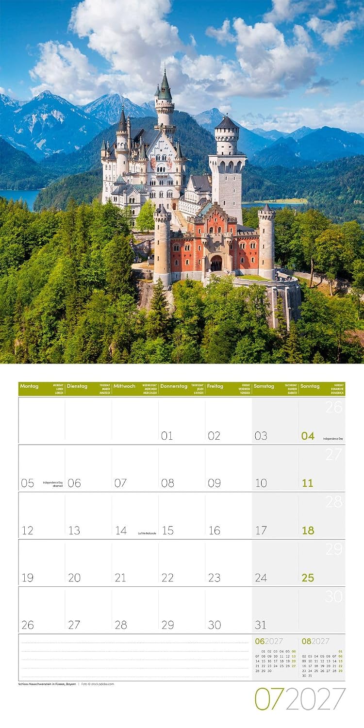Deutschland Broschürenkalender 2027 - 30x30 - Art12 | Stilsicherer Landschaftskalender im schlanken Hochformat (aufgeklappt 30x60 cm) | zum Eintragen – Bild 8