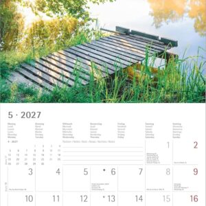 Sunny Moments 2027: Wandkalender 30x30 cm (30x60 cm geöffnet) mit Notizkalendarium, 12 Sonnenauf- und Sonnenuntergängen und Bucket-List – Bild 4