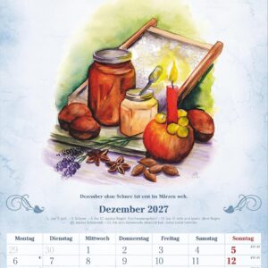 100-jähriger Kalender 2027: Wandkalender 23,7x34 cm mit täglichen Wetterprognosen, Bauernregeln und Platz für Notizen – Bild 7