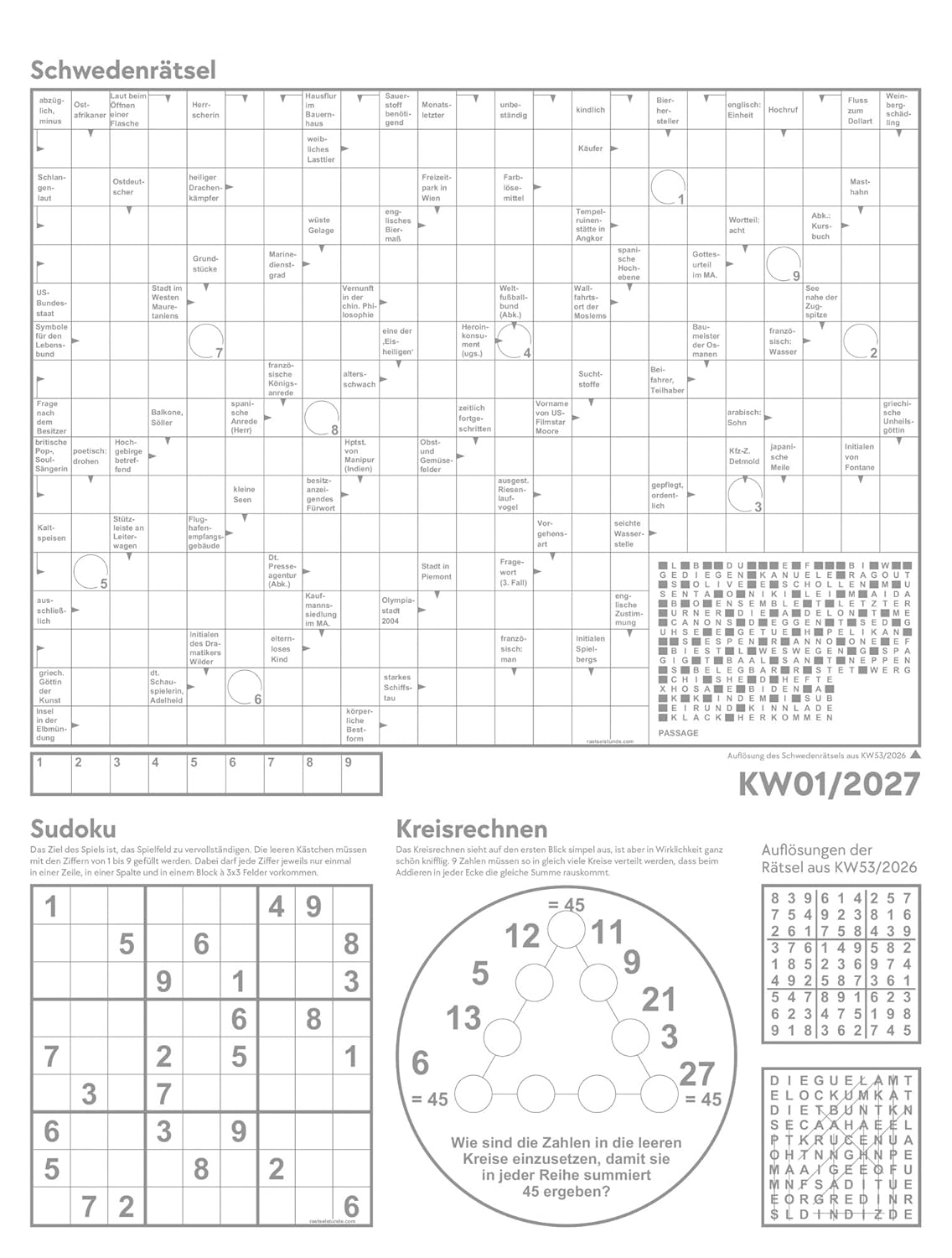 Unser Wald Wochenplaner Kalender 2027: Heimischer Natur-Wochenkalender im Hochformat (25x33 cm) | Mit Kreuzworträtseln, Sudokus & mehr – Bild 5