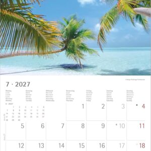 Summer Dreams 2027: Wandkalender 30x30 cm (30x60 cm geöffnet) mit Notizkalendarium, 12 Strand- und Meeresmotiven und Bucket-List – Bild 5