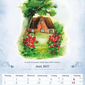 100-jähriger Kalender 2027: Wandkalender 23,7x34 cm mit täglichen Wetterprognosen, Bauernregeln und Platz für Notizen – Bild 4