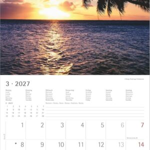Summer Dreams 2027: Wandkalender 30x30 cm (30x60 cm geöffnet) mit Notizkalendarium, 12 Strand- und Meeresmotiven und Bucket-List – Bild 3