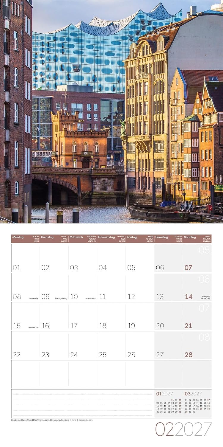 Deutschland Broschürenkalender 2027 - 30x30 - Art12 | Stilsicherer Landschaftskalender im schlanken Hochformat (aufgeklappt 30x60 cm) | zum Eintragen – Bild 3