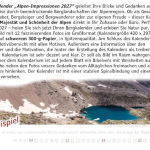 Berg Wandkalender Alpen-Impressionen 2027 | Wertiger Bergkalender im großen Querformat (42 x 29,7 cm) | Von Südtirol bis in die Schweiz Wandkalender, ... aus den Alpen von Fotograf Matthias Bohn – Bild 14