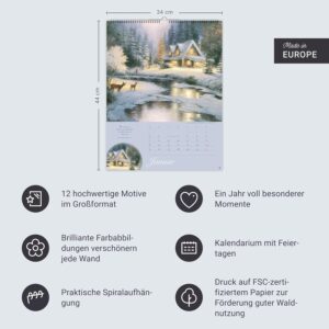 Thomas Kinkade: Land im Licht Kalender 2027: Kunstvoller Wandkalender mit idyllischen Gemälden und Bibelzitaten. Einzigartiger Kunst-Kalender. 34 x 44 cm. Hochformat. – Bild 14