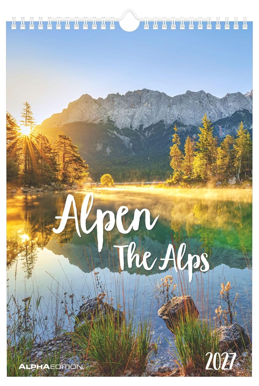 Alpen 2027: Wandkalender 23,7x34 cm mit 12 Alpenfotografien, 4-sprachigem Kalendarium und Platz für Notizen