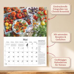 Alternative view of DuMonts neuer Küchenkalender 2027: Wandkalender 42x29 cm (42x85 cm geöffnet) mit saisonalen Rezepten, Gedichten und Fotografien von Christel Rosenfeld