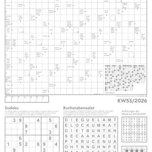 Unser Wald Wochenplaner Kalender 2027: Heimischer Natur-Wochenkalender im Hochformat (25x33 cm) | Mit Kreuzworträtseln, Sudokus & mehr – Bild 3