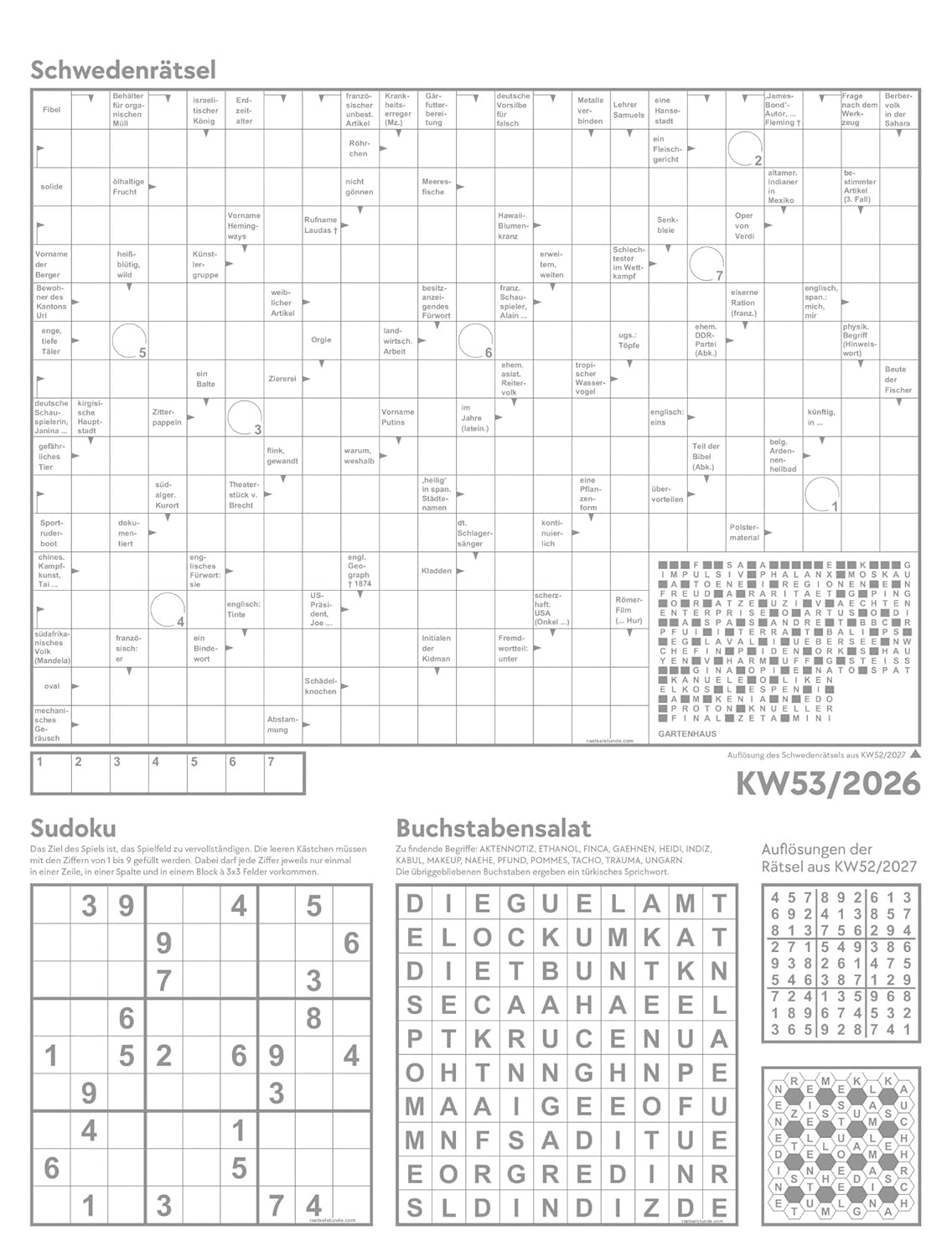 Unser Wald Wochenplaner Kalender 2027: Heimischer Natur-Wochenkalender im Hochformat (25x33 cm) | Mit Kreuzworträtseln, Sudokus & mehr – Bild 3