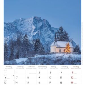 Alpen 2027: Wandkalender 23,7x34 cm mit 12 Alpenfotografien, 4-sprachigem Kalendarium und Platz für Notizen – Bild 7