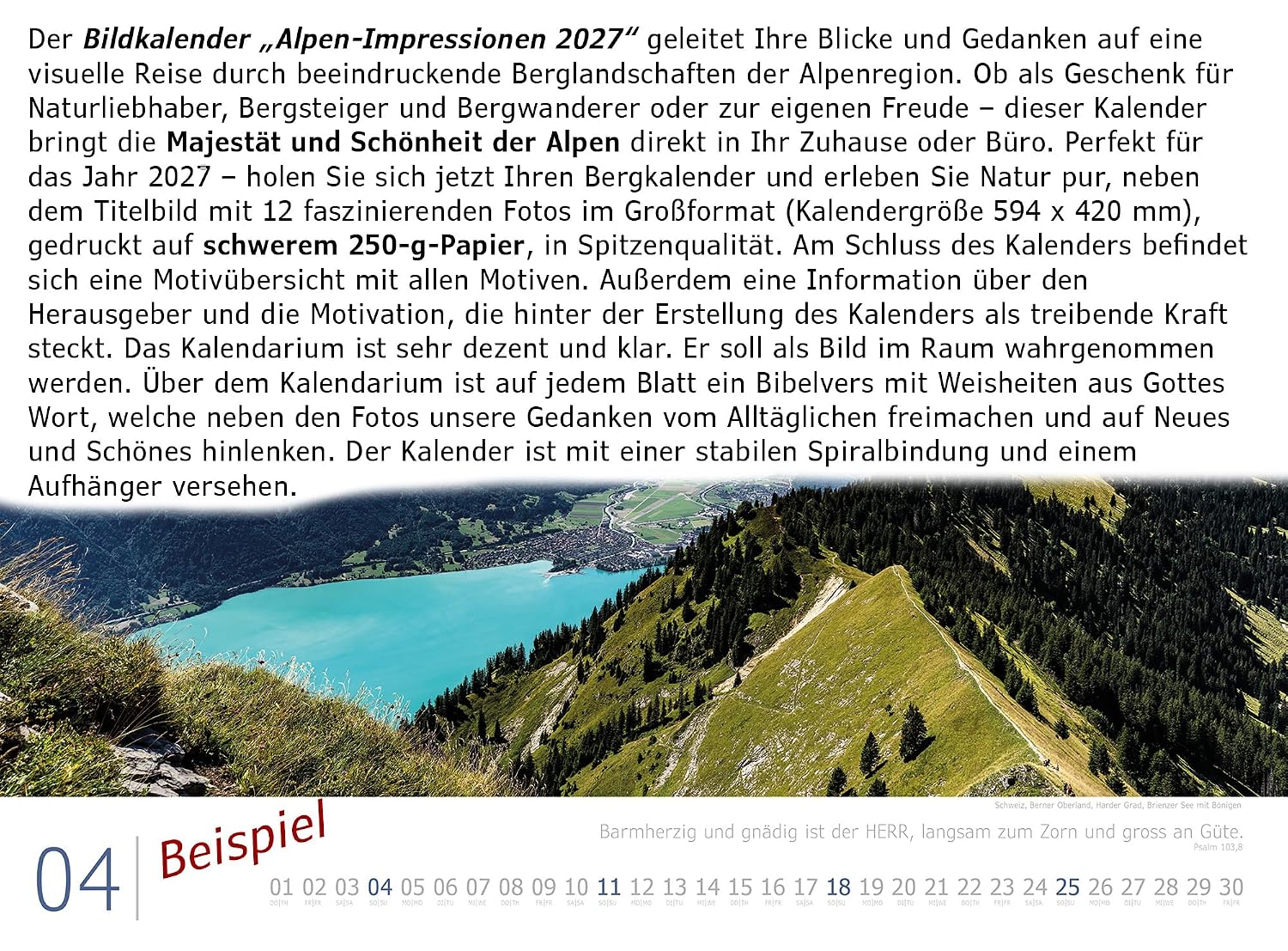 Kalender Alpen Impressionen 2027, Größe 59,4 x 42 cm, Bergfotos im Großformat | 240g Papier starke Seiten | Erlebnis Berge: Große Fotografie aus den Bergen, Berglandschaften in guter Druckqualität – Bild 16
