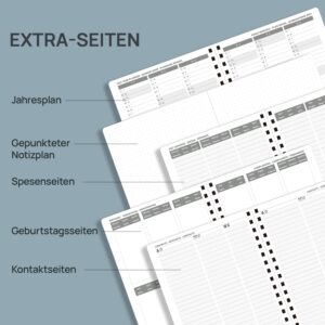 POPRUN Calendar 2027 Weekly Planner Vertical Approx. A5 (21.8 x 16.4 cm – Bild 5