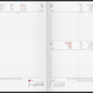 BRUNNEN Book Calendar Model 795 2027 | A5, Plastic, Black – Bild 3