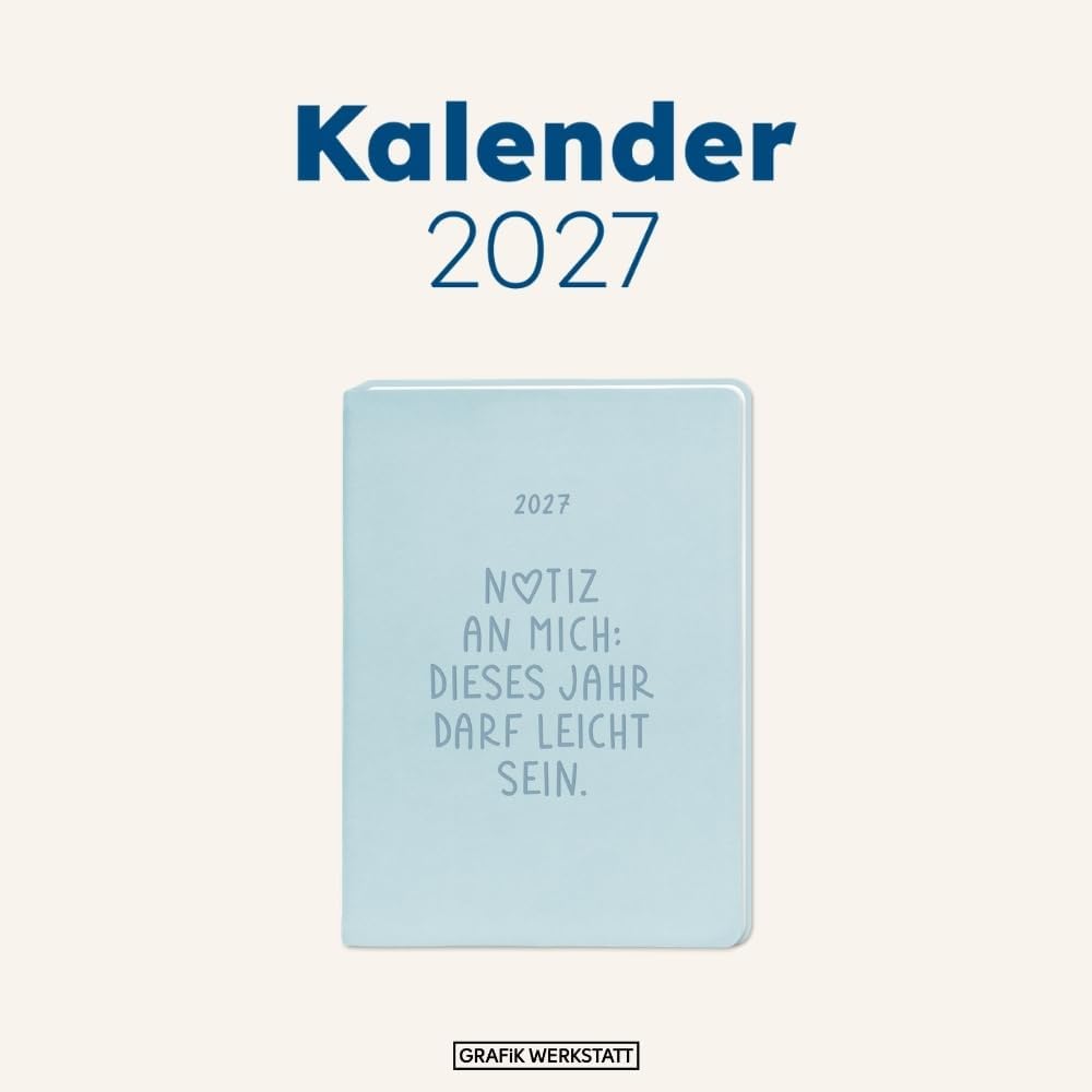 Leather Look Diary 2027 Light Blue A6 – Bild 2