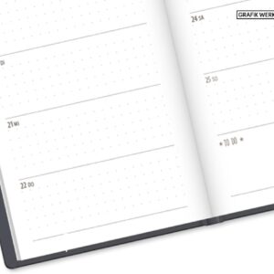 Leather Look Diary 2027 Black Leather Look A6 – Bild 6