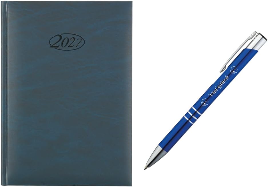 Livepac-Office Book Calendar 2027 / Executive Calendar/Colour: Blue + Glückskuli