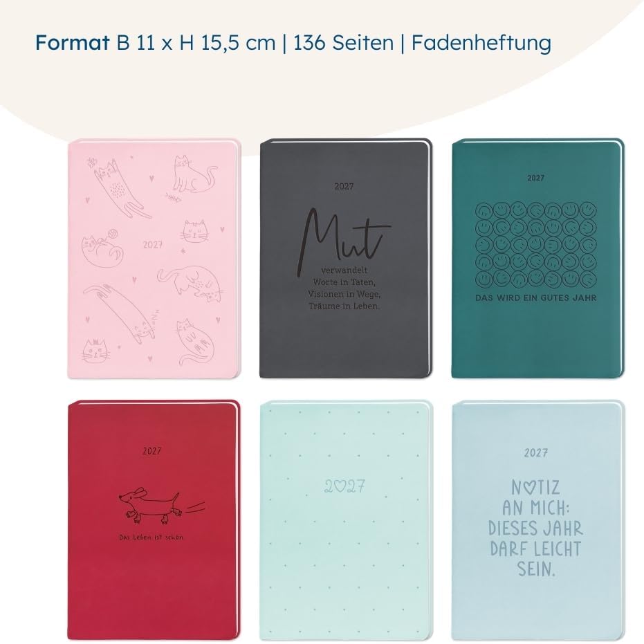 Leather Look Diary 2027 Light Blue A6 – Bild 4