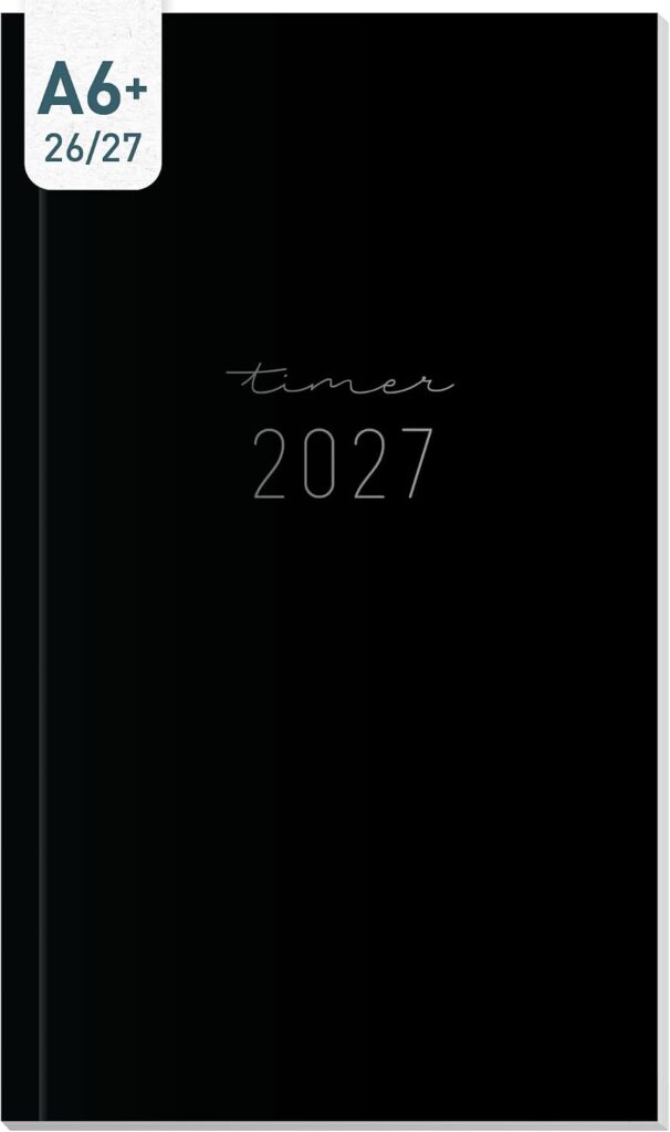 Häfft Monthly Calendar Slim Pocket Calendar 26/27 A6+ "Black Edition"