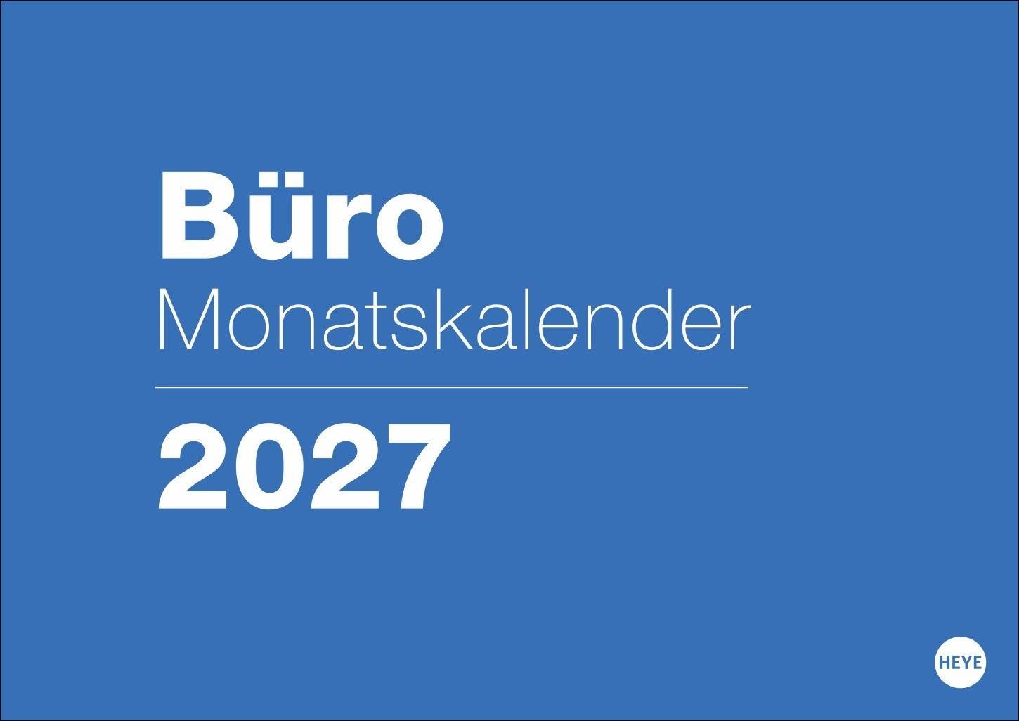 Büro Monatsplaner 2027: Praktischer Wandplaner mit großer Monatsübersicht. Wandkalender DIN A4. Büro-Kalender mit Notizfeld und Schulferien.