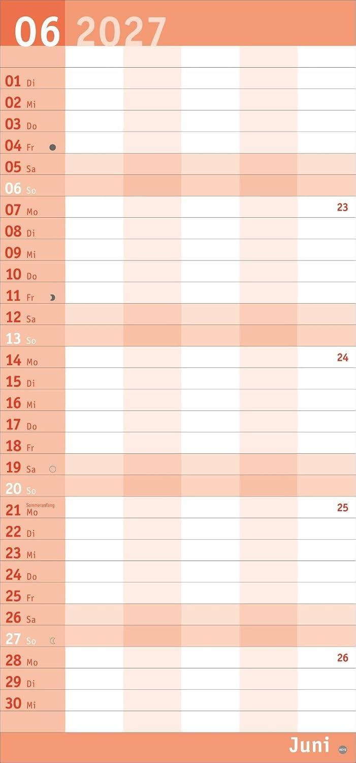 Basic Familienplaner 2027: Praktischer Wandplaner mit 5 Spalten. Familien-Wandkalender mit Schulferien und 3-Monats-Ausblick aufs Folgejahr. Terminkalender 2027. – Bild 7